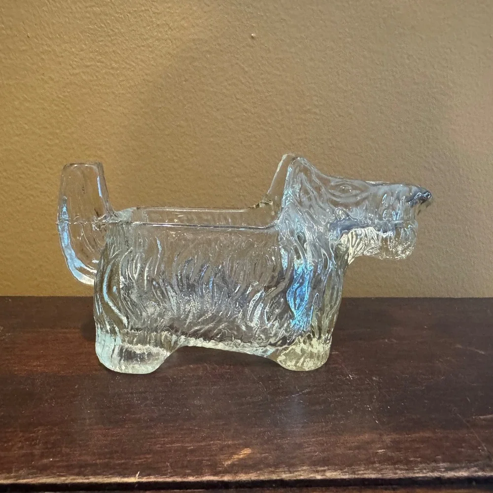 Vintage 1930's L. E. Smith Pressed‎ Glass Scottie Dog Creamer